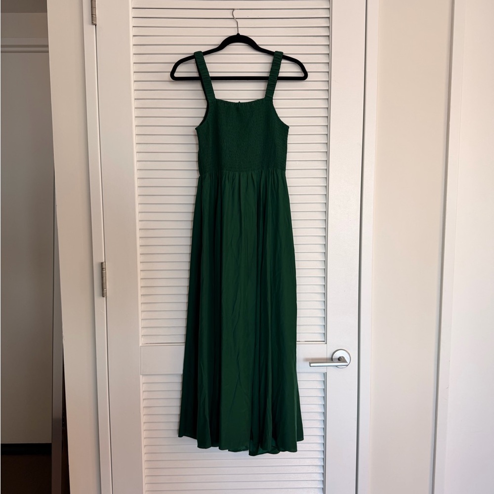 (New w/ Tags) La Ligne Deep Green Maxi Dress with Side Slit - Picture 7 of 7